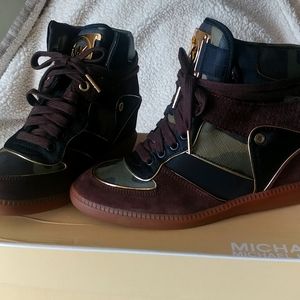 Michael Kors wedge camouflage high top